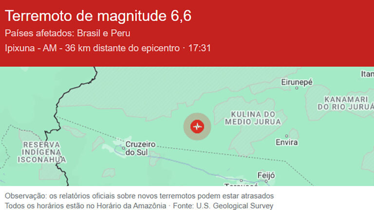 Urgente Terremoto De Magnitude Abala A Amaz Nia