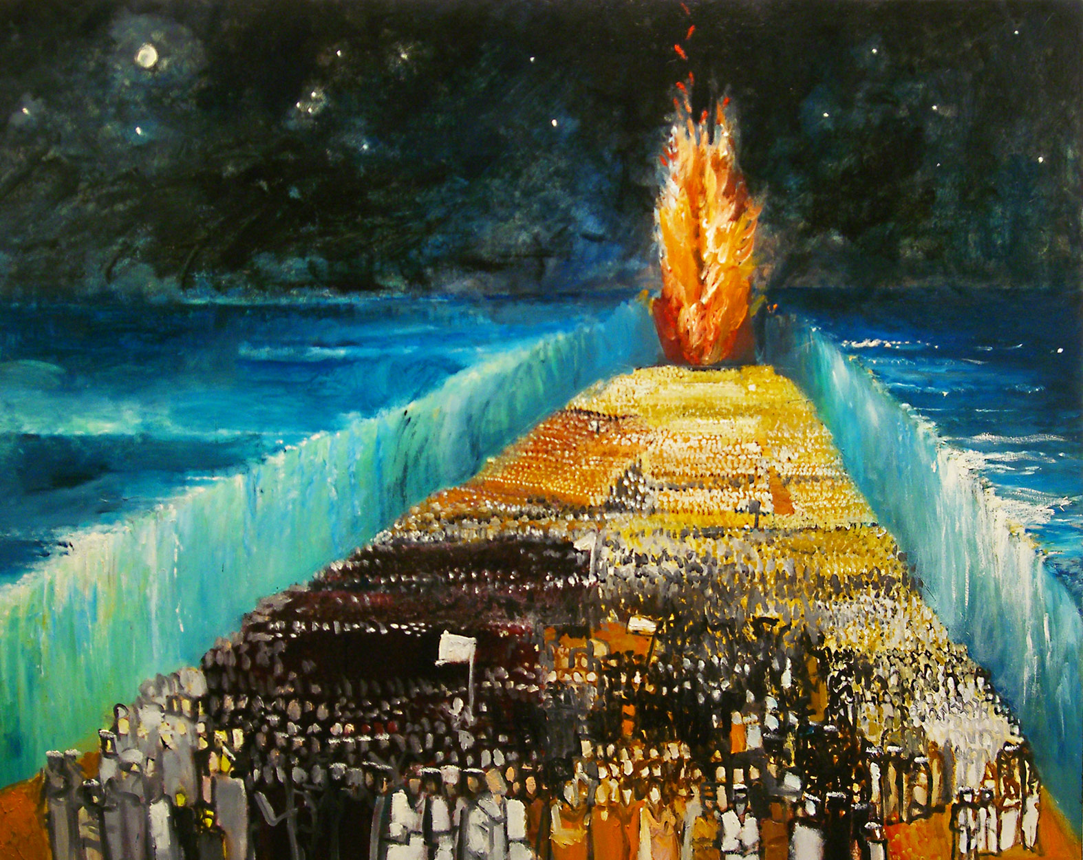 Исход. Моисей Чермное море. Моисей и красное море. Огненный столп Моисей. Исход Моисей живопись.